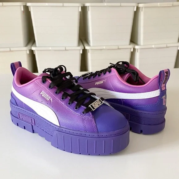 Puma X Bratz Mayze Leather Platform Sneakers in Prism Violet-Spring Crocus NIB - Picture 7 of 13